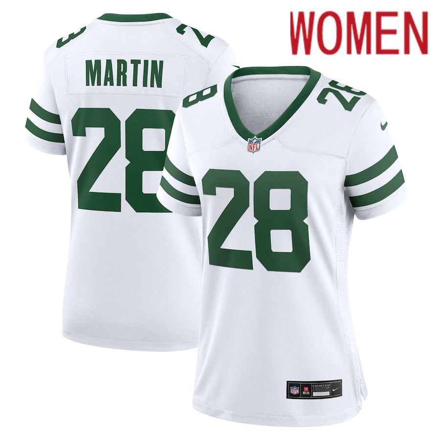 Women New York Jets 28 Curtis Martin Nike White Legacy Retired Player Game NFL Jersey